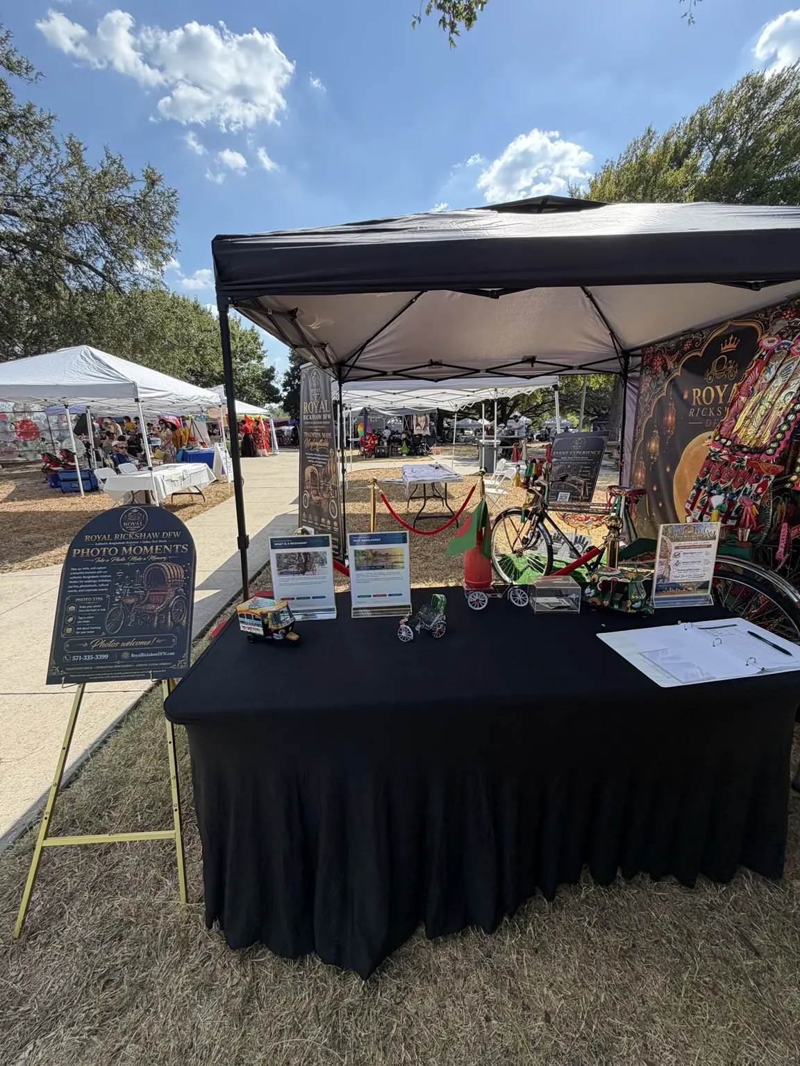 Royal Rickshaw DFW information table and booth at Dallas Moon Festival